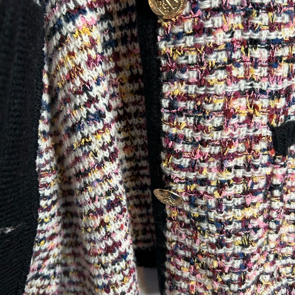 Talbots Colorful Tweed Cardigan with Black Trim - Picture 5 of 10